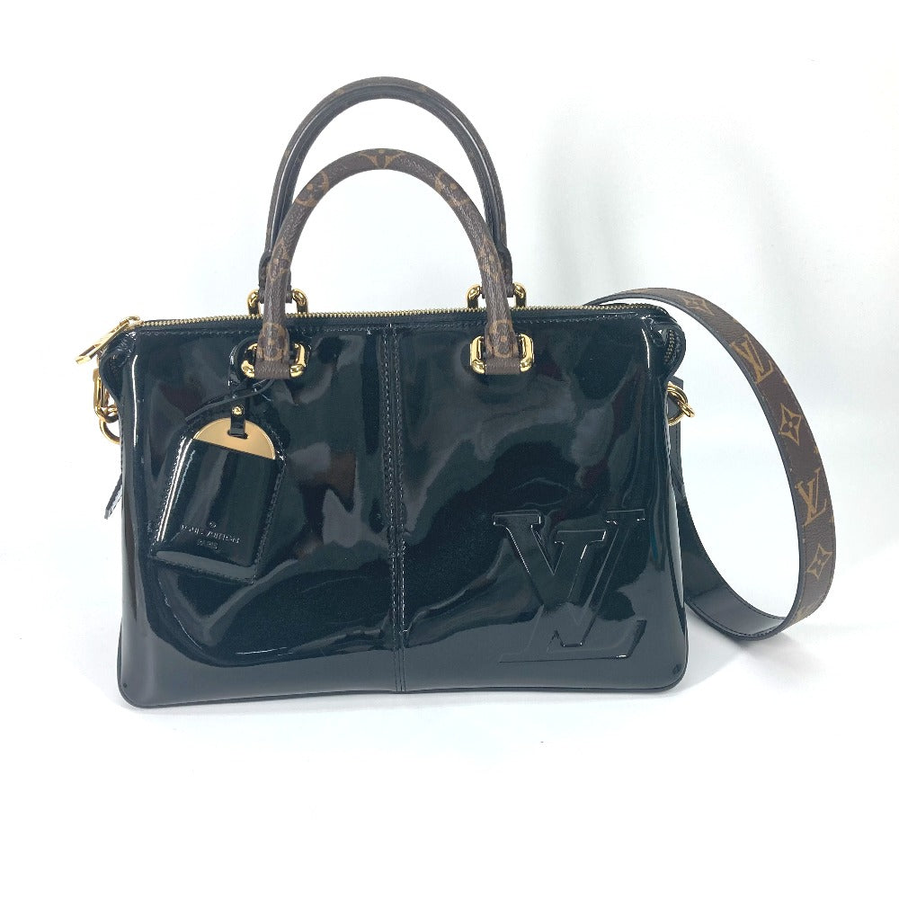 LOUIS VUITTON Tote Bag M54626 Patent Leather, Monogram Canvas black Vernis Tote Miroir Women