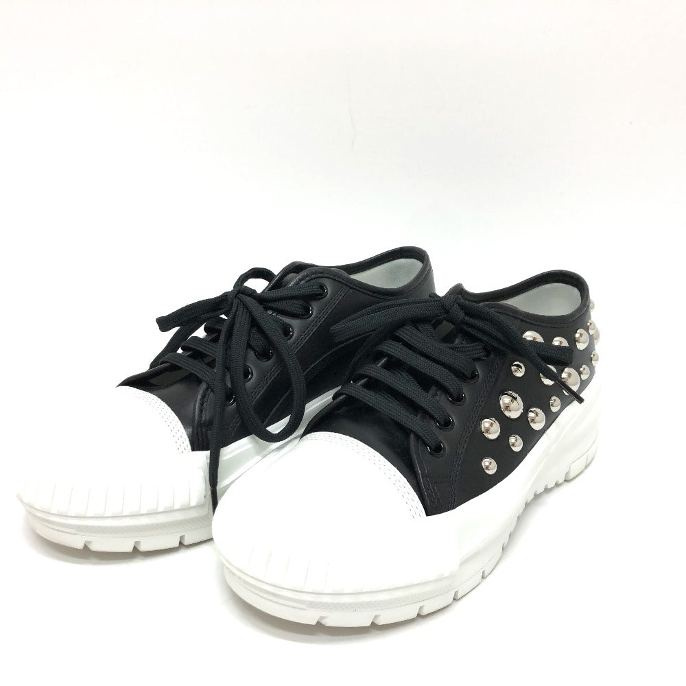 LOUIS VUITTON sneakers leather black Squad Line Studded Women 36.5