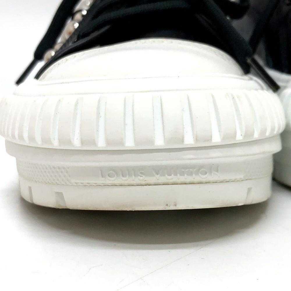 LOUIS VUITTON sneakers leather black Squad Line Studded Women 36.5