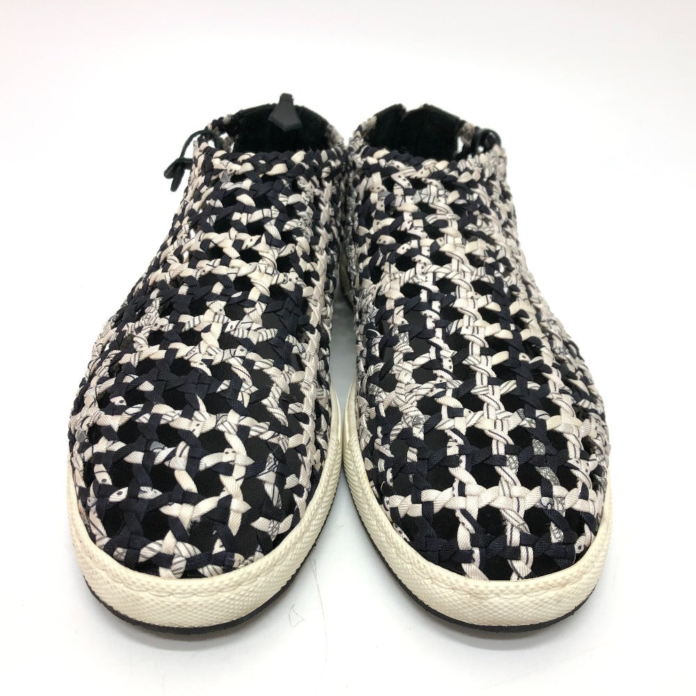 HERMES sneakers Silk, Leather Black type Slip-on Mesh Women 36.5