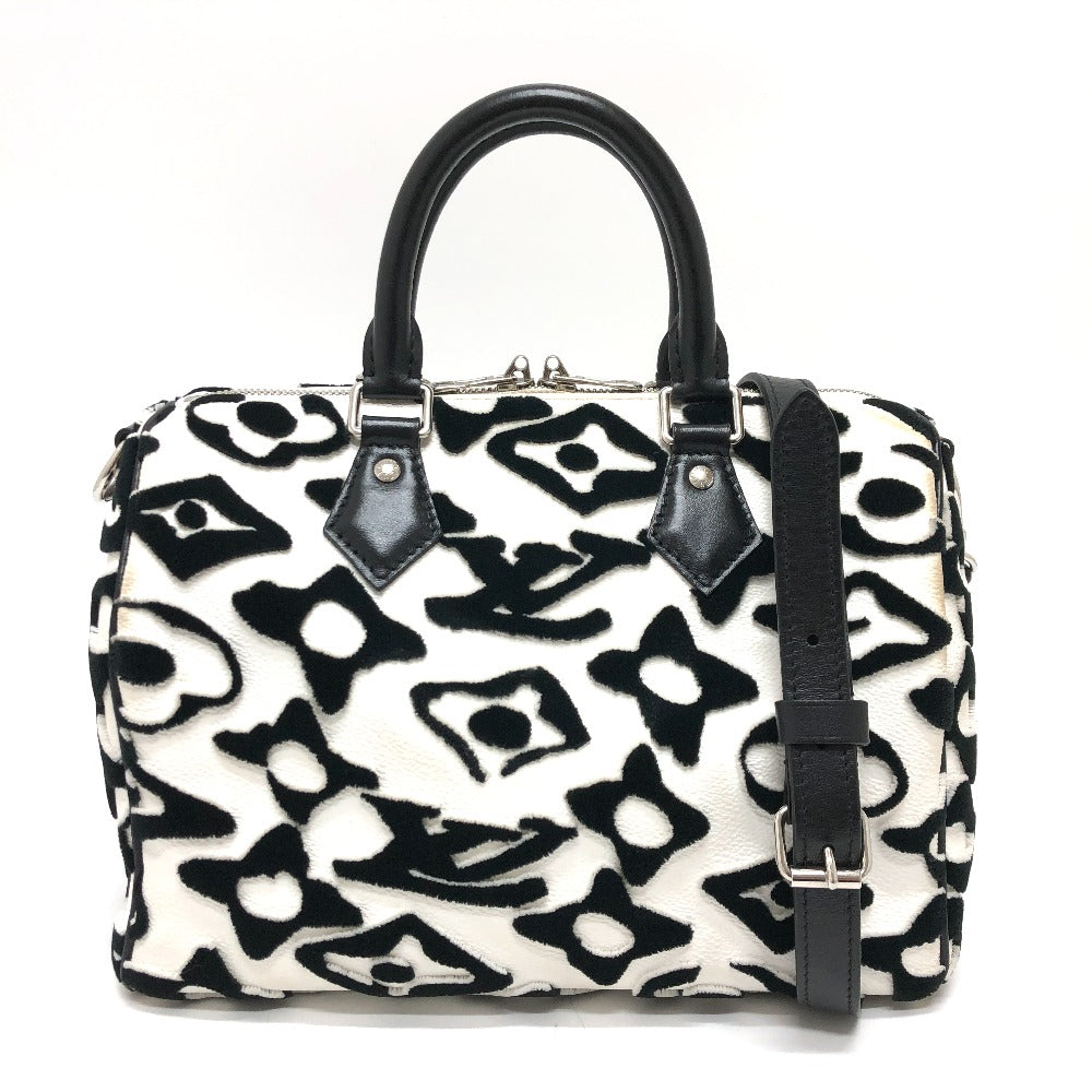 LOUIS VUITTON Boston Duffel bag M45563 leather White x black Tufted Monogram Canvas VxUF Speedy bandouliere 25 Women