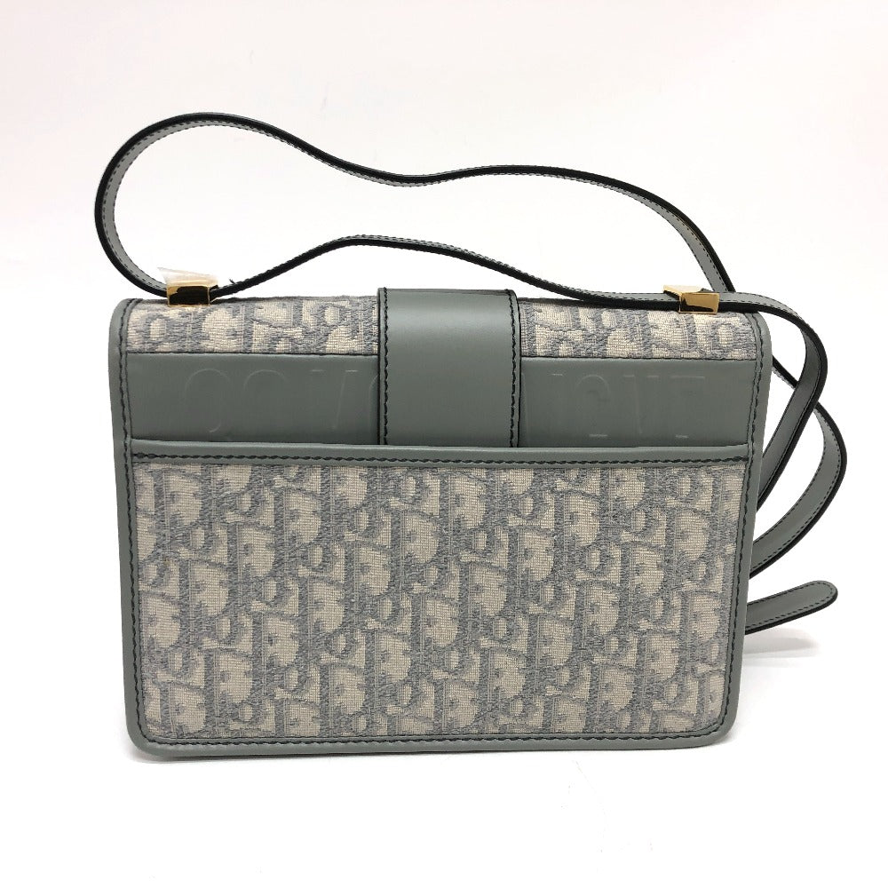 Dior Shoulder Bag Leather / canvas gray CD logo Montaigne Oblique Women