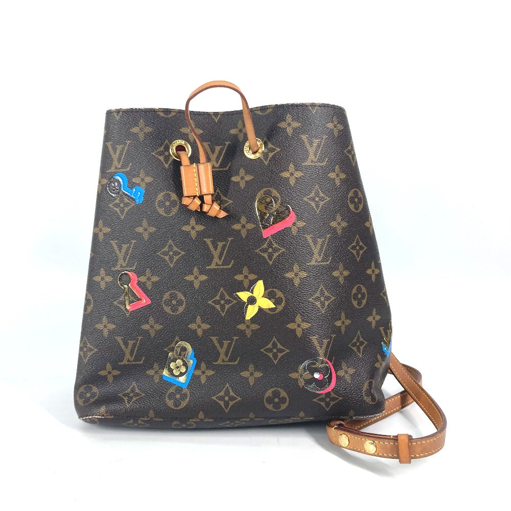 LOUIS VUITTON Shoulder Bag M44369 Monogram canvas Brown Monogram Love Block Neonoe Women