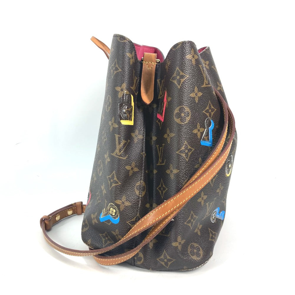 LOUIS VUITTON Shoulder Bag M44369 Monogram canvas Brown Monogram Love Block Neonoe Women