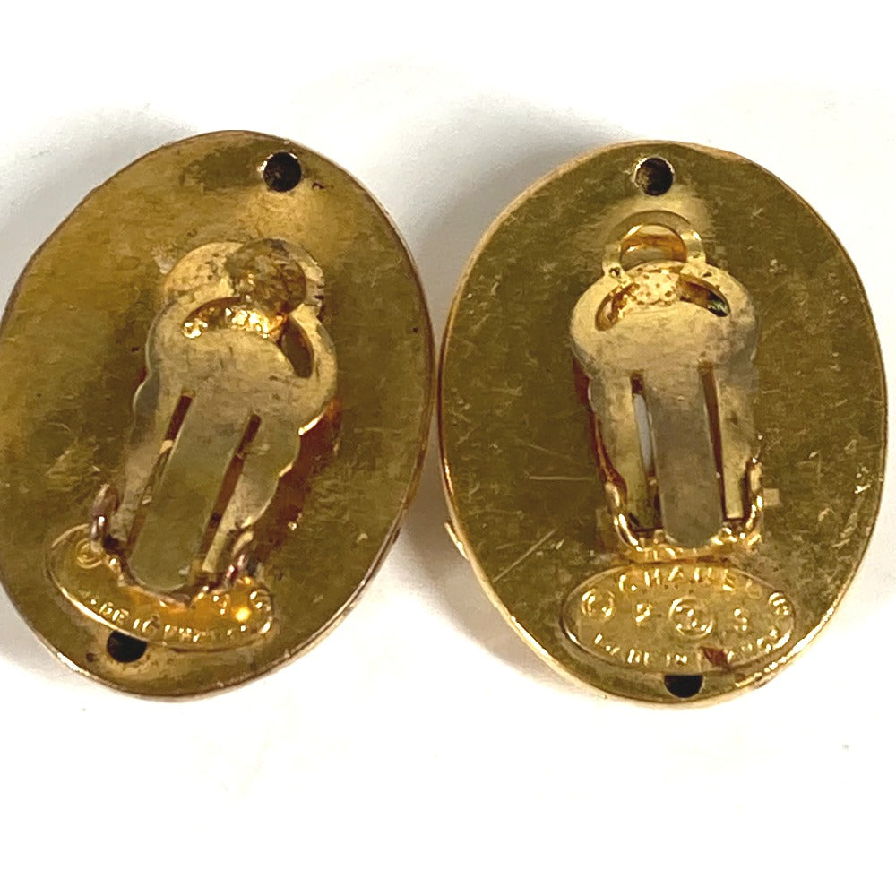 CHANEL Earring metal gold vintage CC COCO Mark