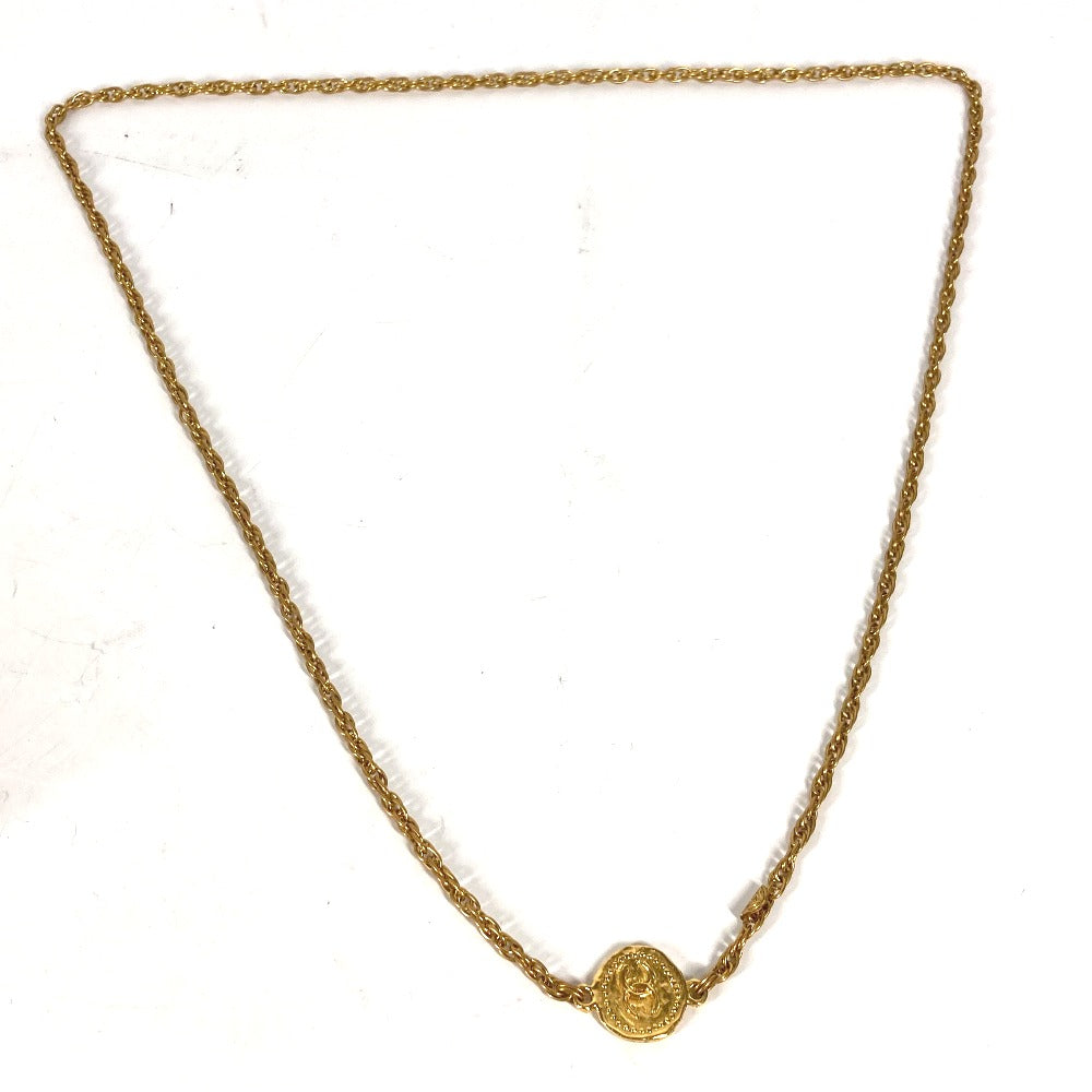 CHANEL Necklace metal gold vintage CC COCO Mark Coin