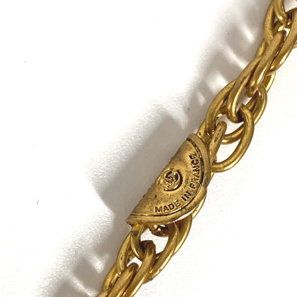 CHANEL Necklace metal gold vintage CC COCO Mark Coin