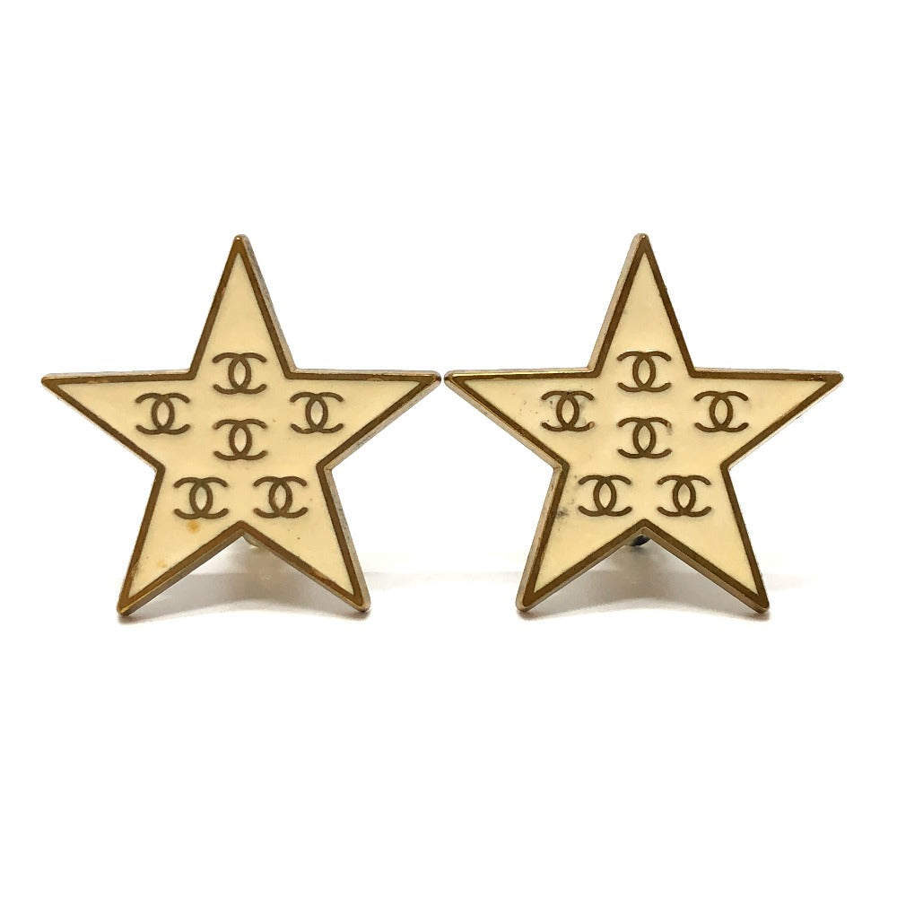 CHANEL Earring metal gold 01P Star CC COCO Mark