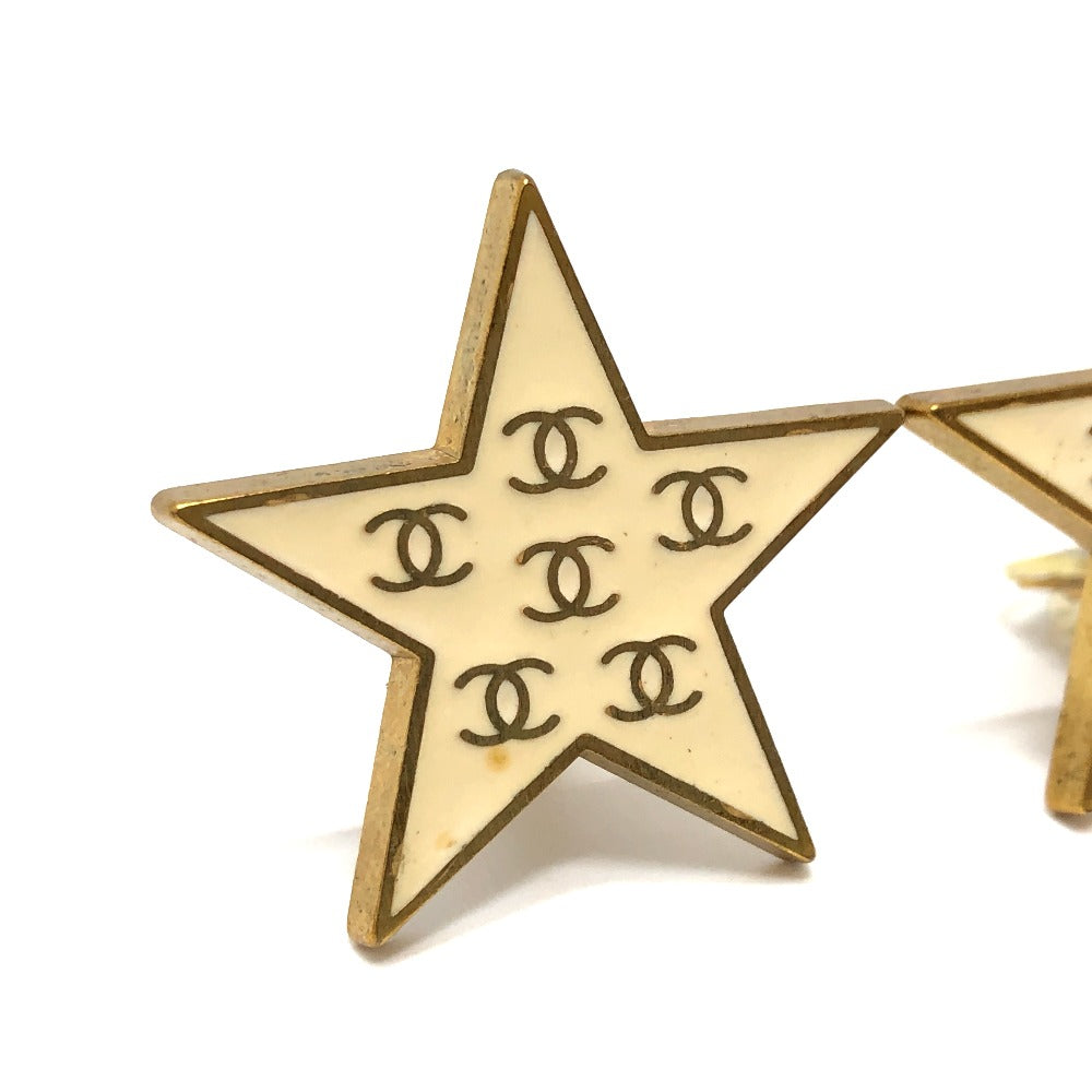 CHANEL Earring metal gold 01P Star CC COCO Mark