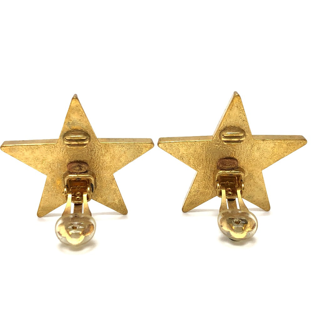 CHANEL Earring metal gold 01P Star CC COCO Mark