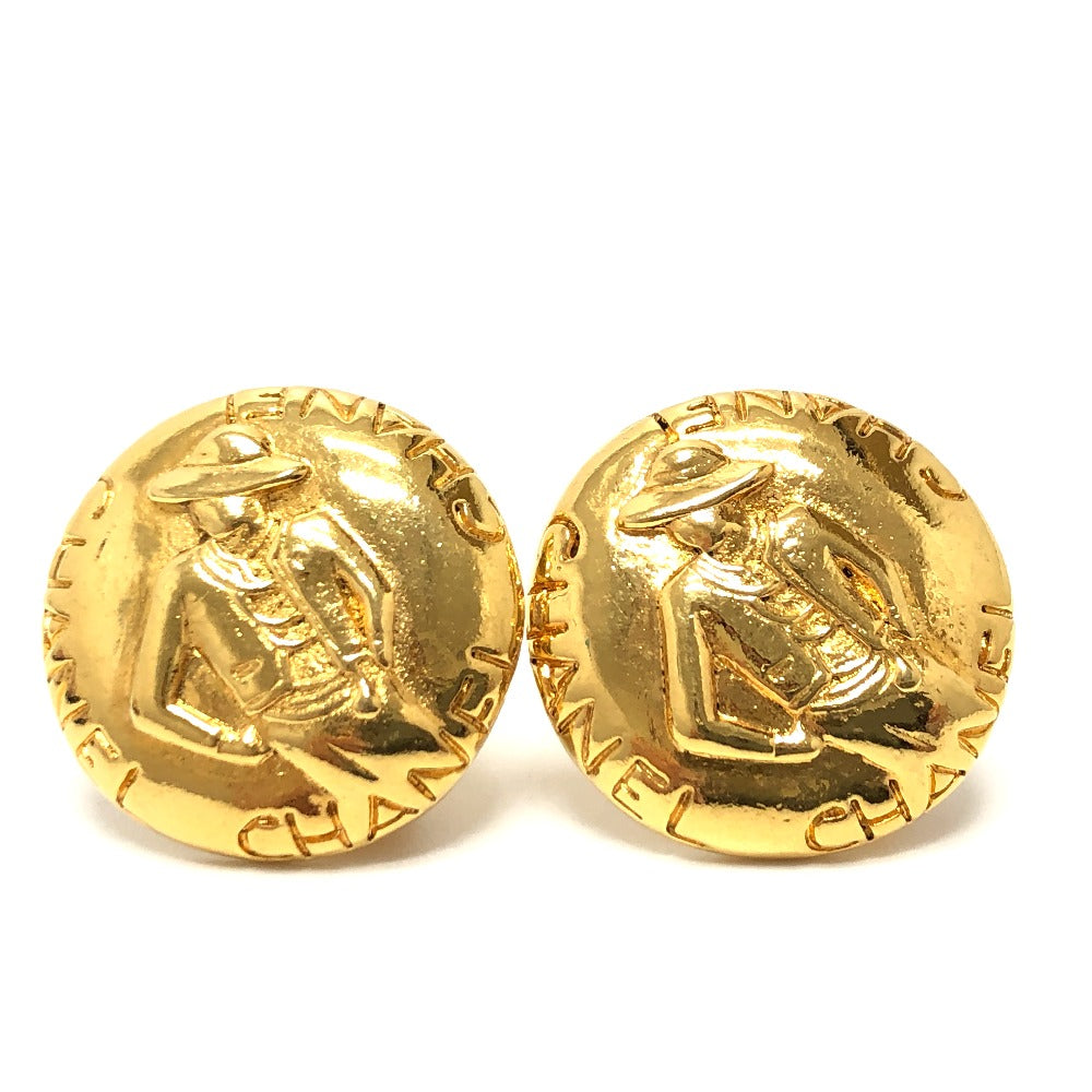 CHANEL Earring metal gold vintage Mademoiselle