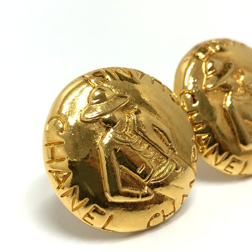 CHANEL Earring metal gold vintage Mademoiselle