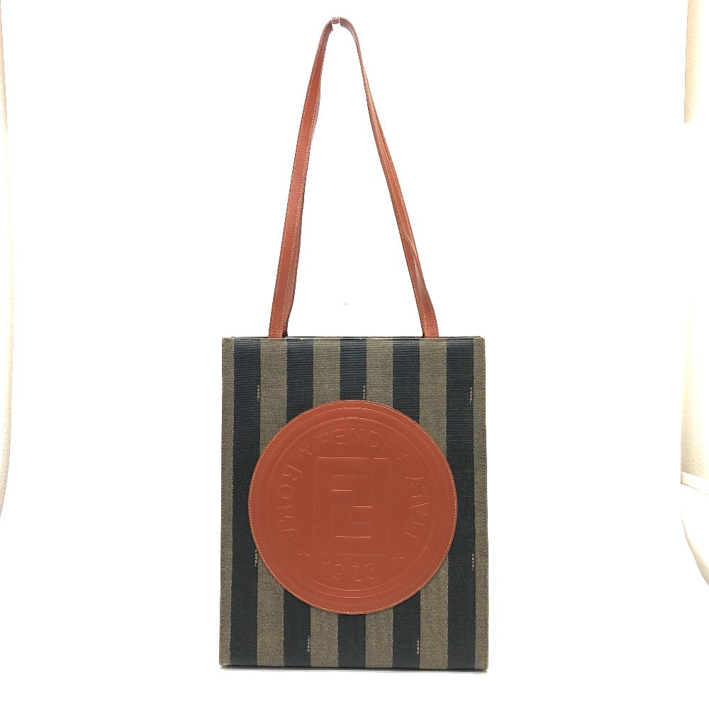 FENDI Tote Bag PVC, Leather khaki Pecan logo Women