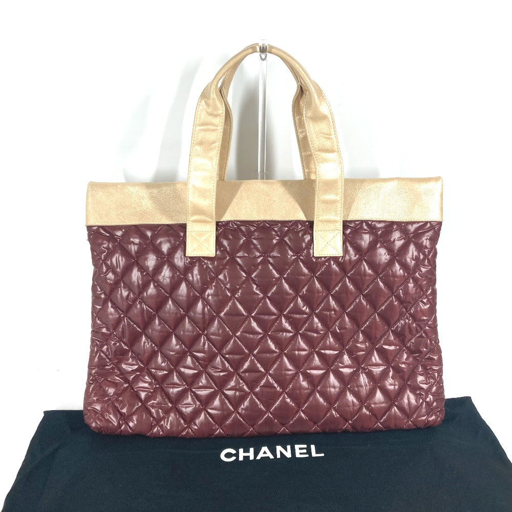 CHANEL Shoulder Bag Nylon, Leather wine-red By color CC COCO Mark Cococoon Quilting Women