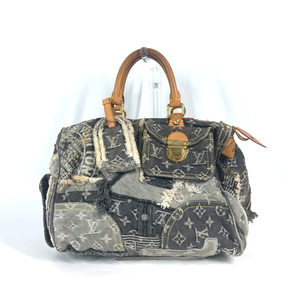 LOUIS VUITTON Handbag M95381 denim black Monogram Denim Patchwork Speedy 30 Women