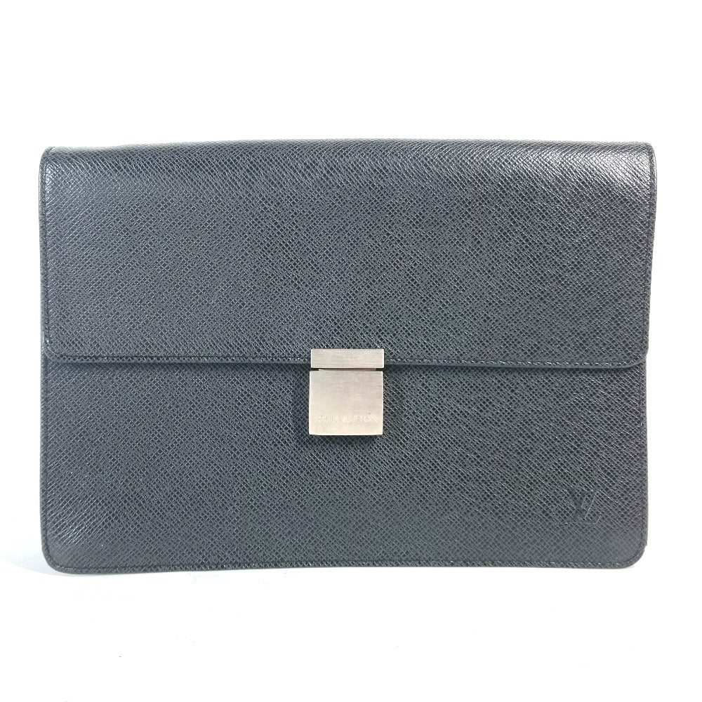LOUIS VUITTON business bag  M30782 Taiga Leather black Taiga Selenga mens