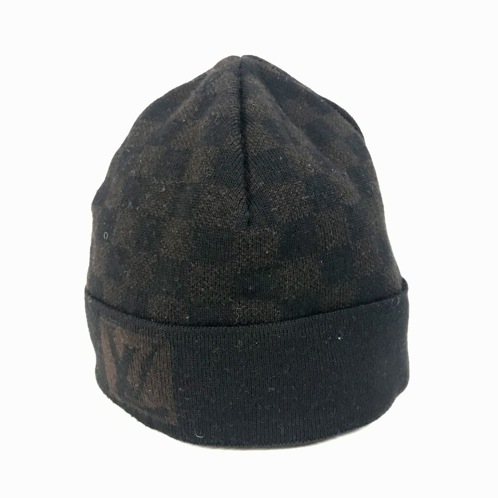 LOUIS VUITTON Knit hat wool Brown Bonne Petit Damier mens