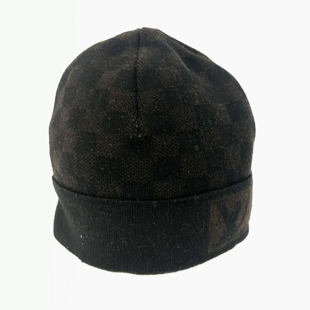 LOUIS VUITTON Knit hat wool Brown Bonne Petit Damier mens