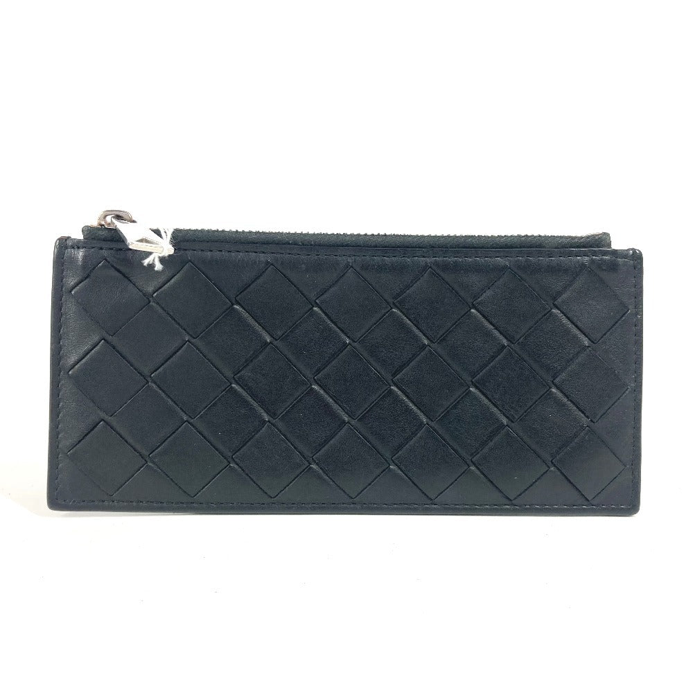 BOTTEGAVENETA Coin case leather black INTRECCIATO mens(Unisex)