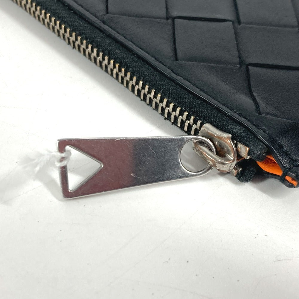 BOTTEGAVENETA Coin case leather black INTRECCIATO mens(Unisex)