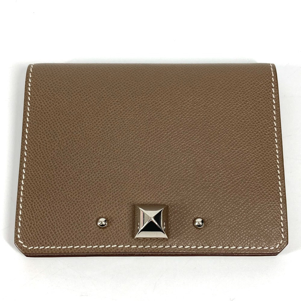 HERMES Card Case leather gray Medor Card Holder unisex(Unisex)