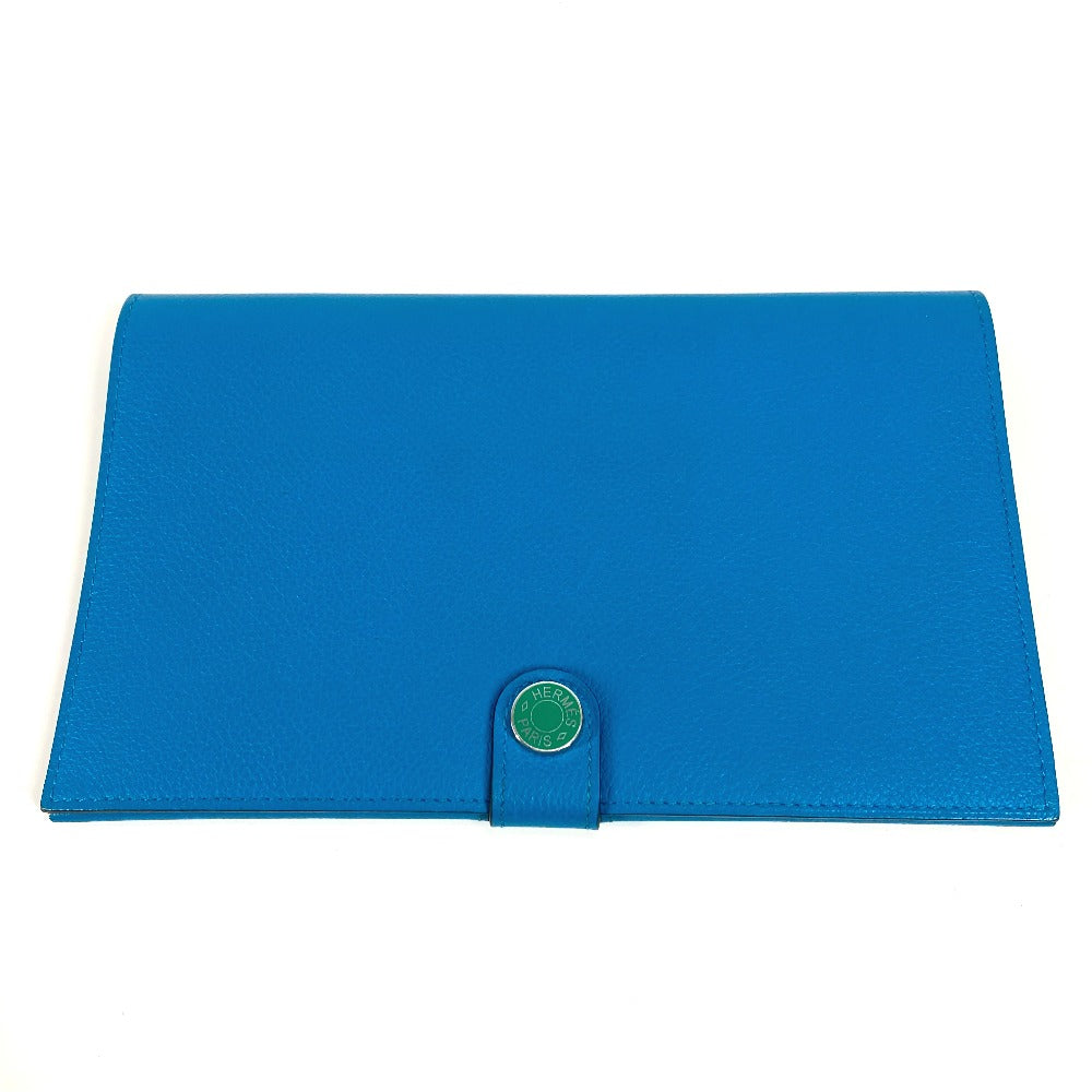 HERMES Long Wallet Purse Evercolor blue By color RMS Tutankhamun unisex(Unisex)