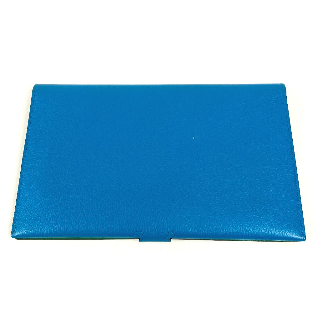 HERMES Long Wallet Purse Evercolor blue By color RMS Tutankhamun unisex(Unisex)