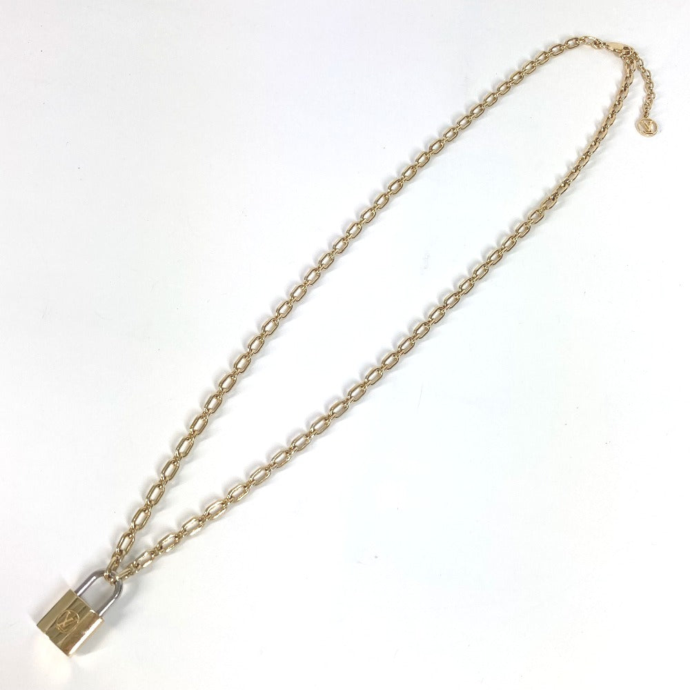 LOUIS VUITTON Necklace M62858 metal gold Lock Me Padlock Necklace mens