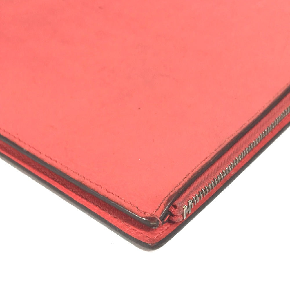 HERMES Note cover leather Orange Stationery Notepad "EA Zip" A5