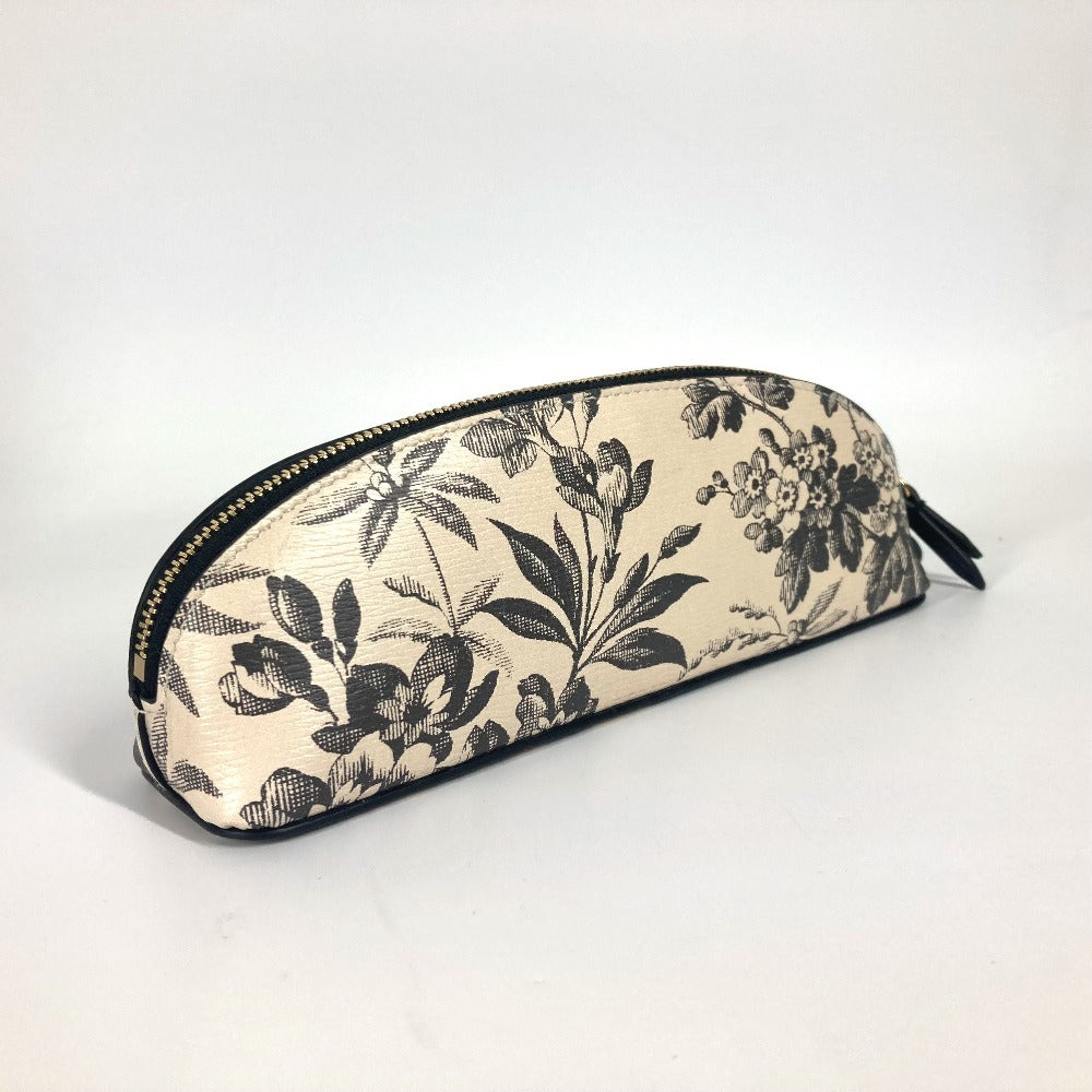 GUCCI pencil case 662130 leather black Herbarium logo