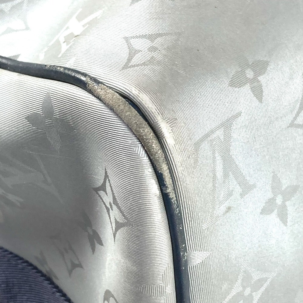 LOUIS VUITTON Boston Duffel bag M44170 Leather / canvas Silver Monogram satellite Keepall ã»bandouliere 50