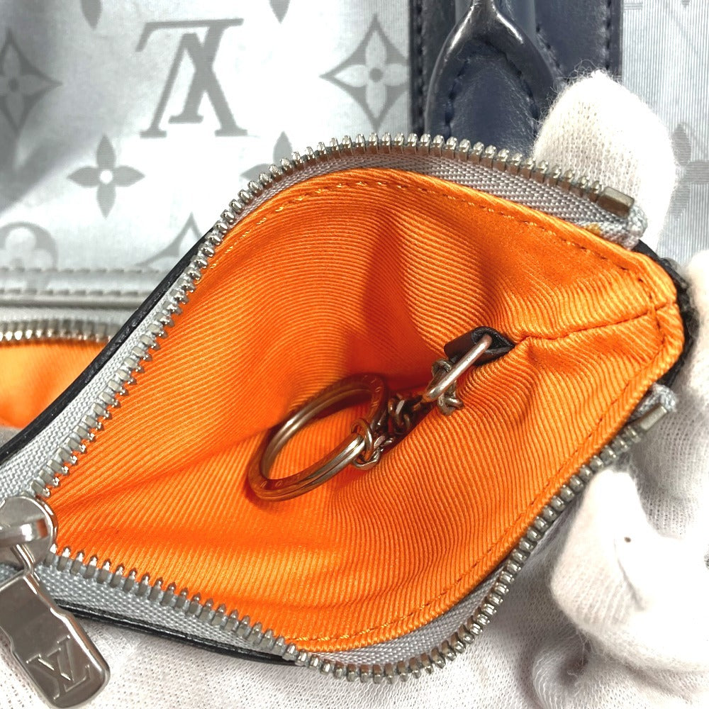 LOUIS VUITTON Boston Duffel bag M44170 Leather / canvas Silver Monogram satellite Keepall ã»bandouliere 50