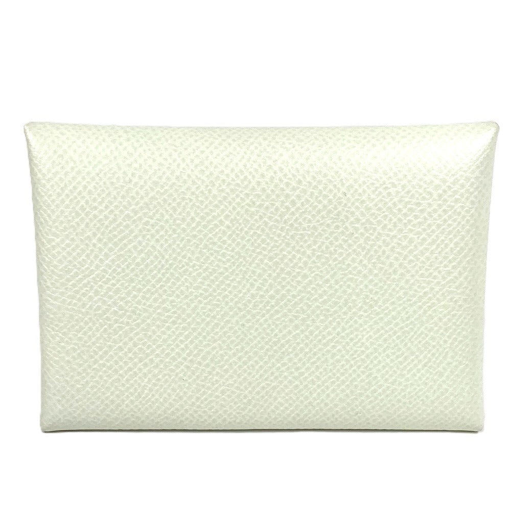 HERMES Coin case Epsom Light green Bifold Wallet Slim Calvi duo