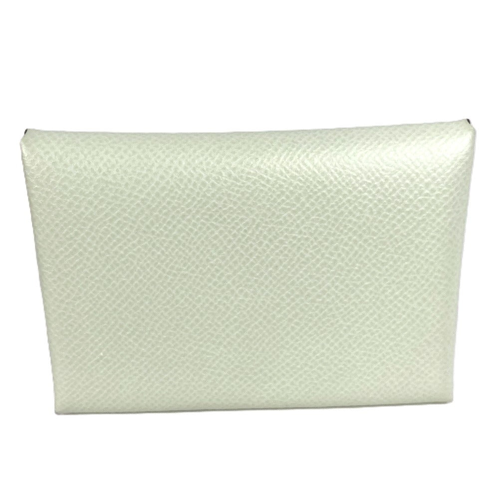 HERMES Coin case Epsom Light green Bifold Wallet Slim Calvi duo