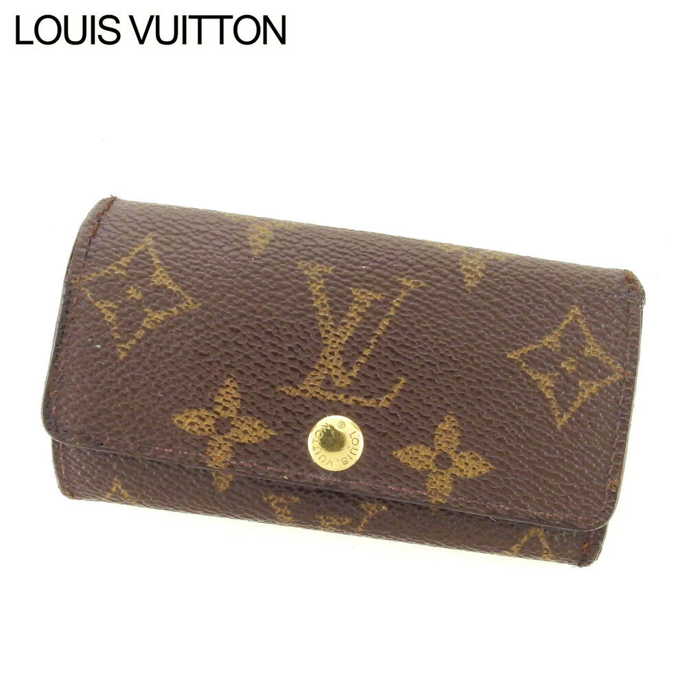 LOUIS VUITTON Key case Key holder M62631 Brown beige gold Multicles4