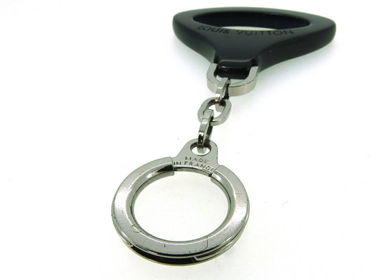 LOUIS VUITTON Key ring M63832 Black Silver Porto Crepe Z