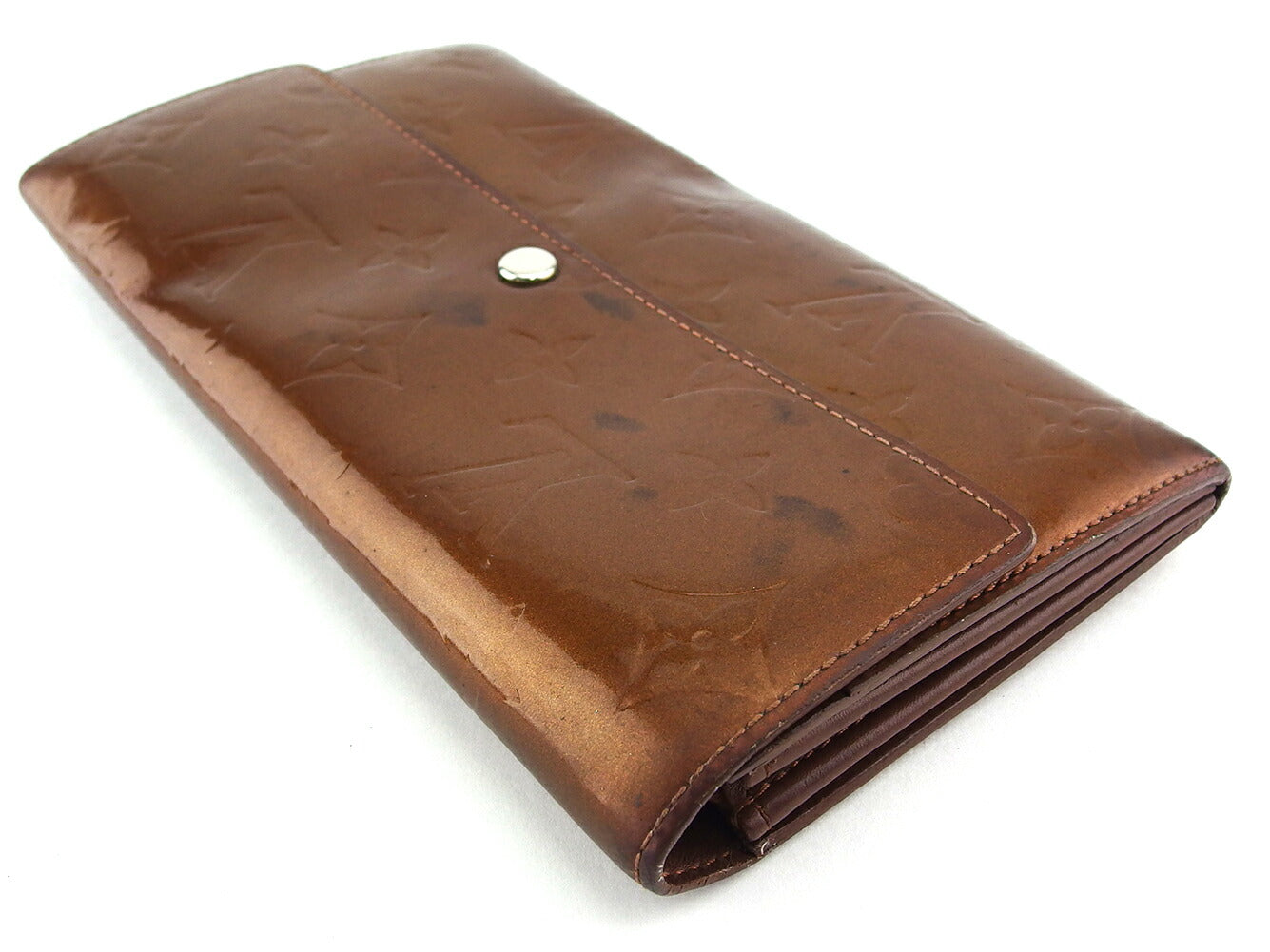 LOUIS VUITTON Long Wallet Purse M91174 Brown gold Pochette Porto MonÃÂ©credi