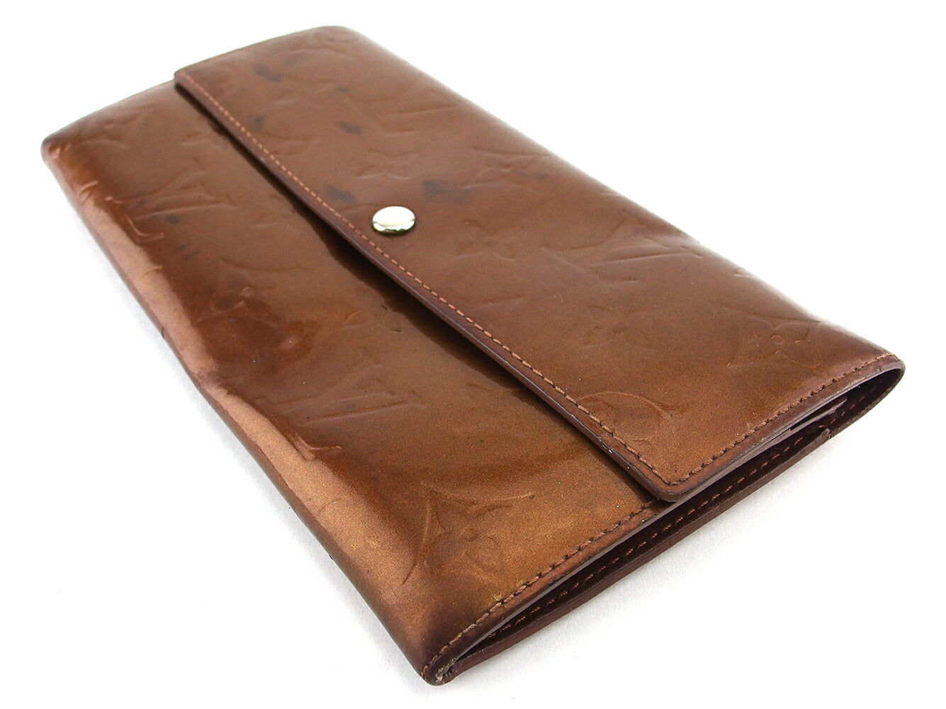 LOUIS VUITTON Long Wallet Purse M91174 Brown gold Pochette Porto MonÃÂ©credi