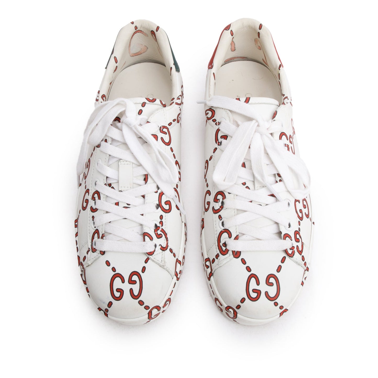 Gucci White Miro Rubber Wax GucciGhost Print Ace Sneakers, Men's Size 5.5