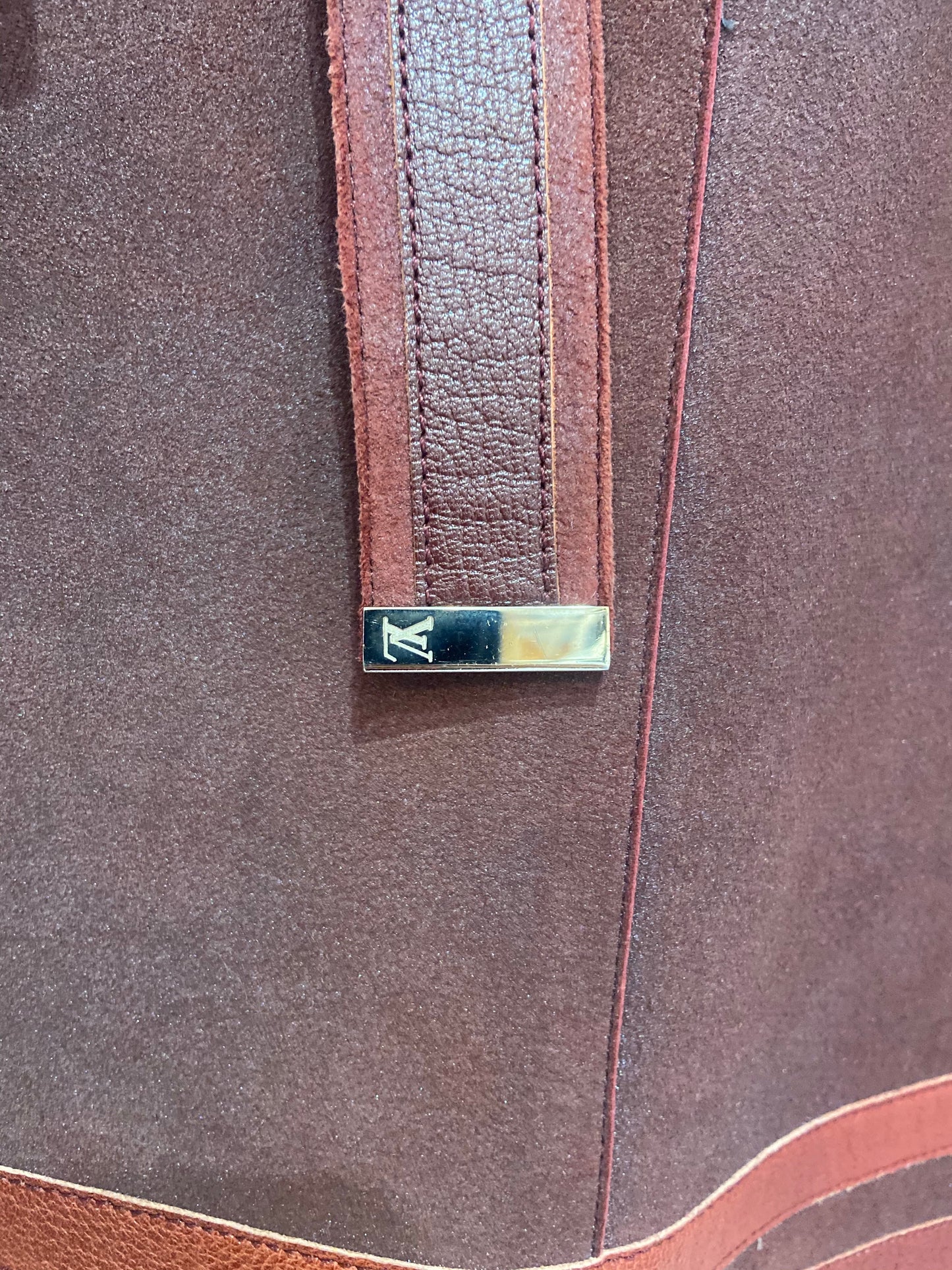 LOUIS VUITTON BELTED AGNEAU LAMBSKIN SKIRT