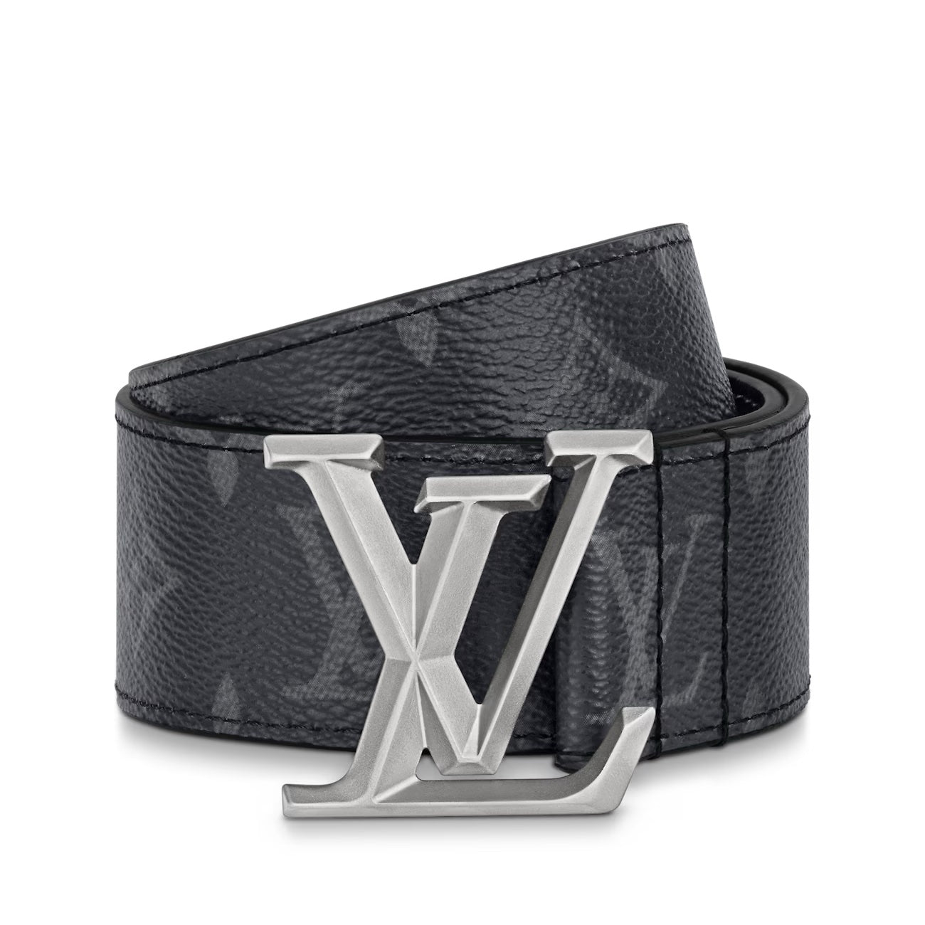 LOUIS VUITTON BLACK MONOGRAM LV BUCKLE BELT
