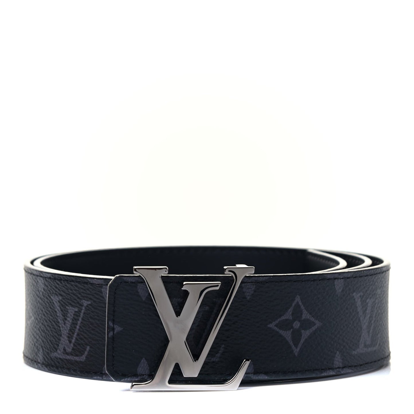 LOUIS VUITTON CALFSKIN MONOGRAM ECLIPSE 40MM LV INITIALS REVERSIBLE BELT