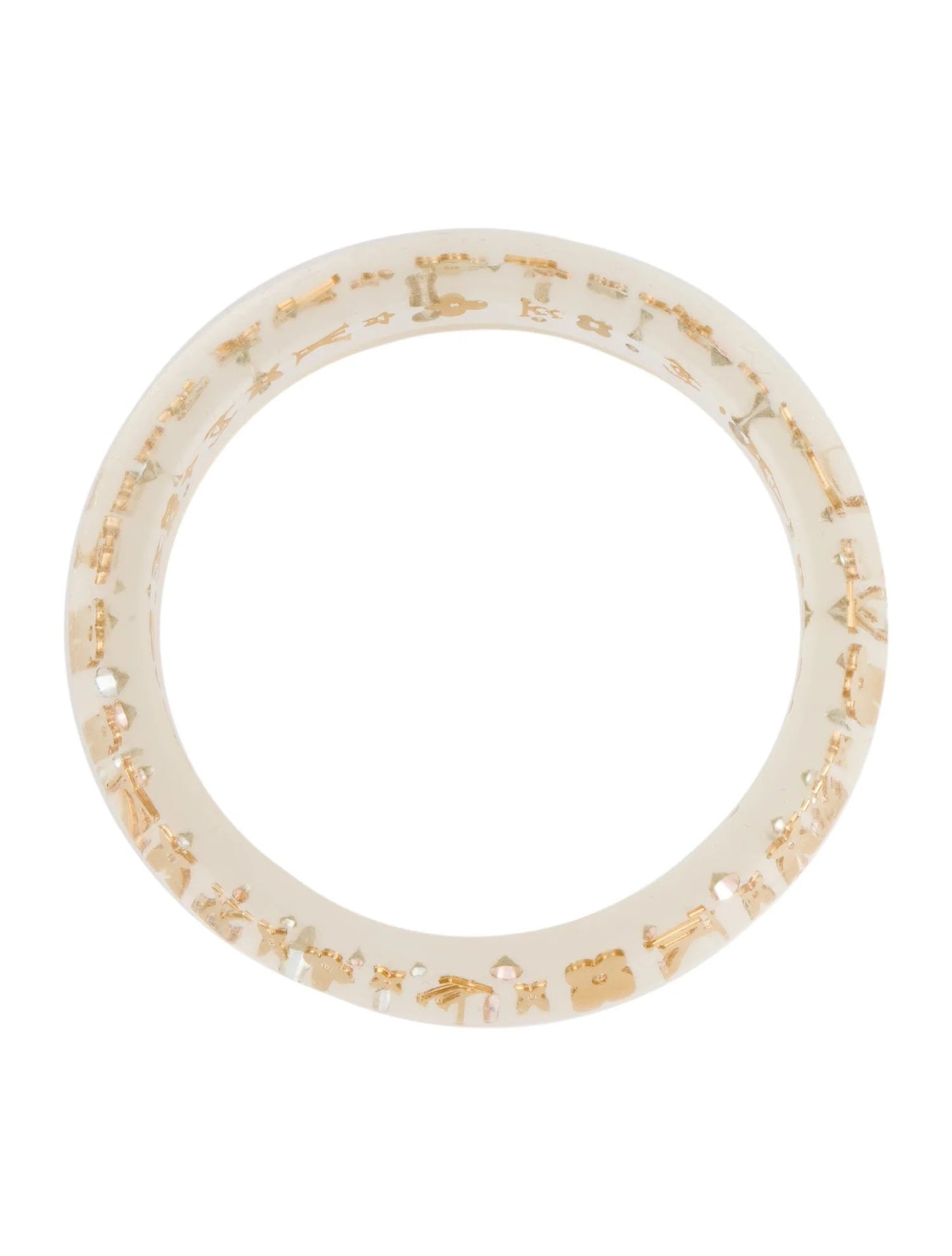 LOUIS VUITTON NARROW INCLUSION CLEAR RESIN BANGLE BRACELET