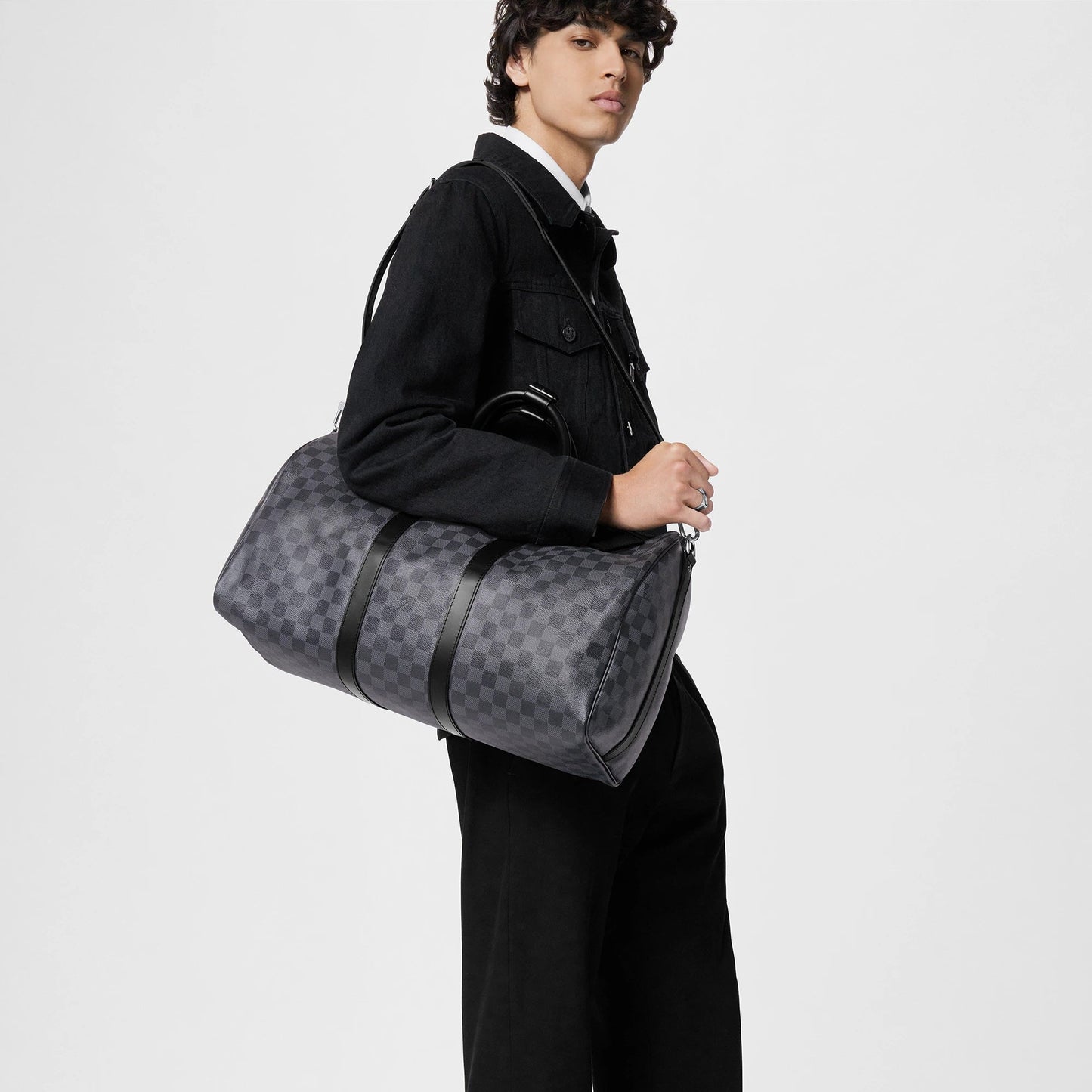 LOUIS VUITTON DAMIER GRAPHITE KEEPALL BANDOULIÃRE 45 BAG
