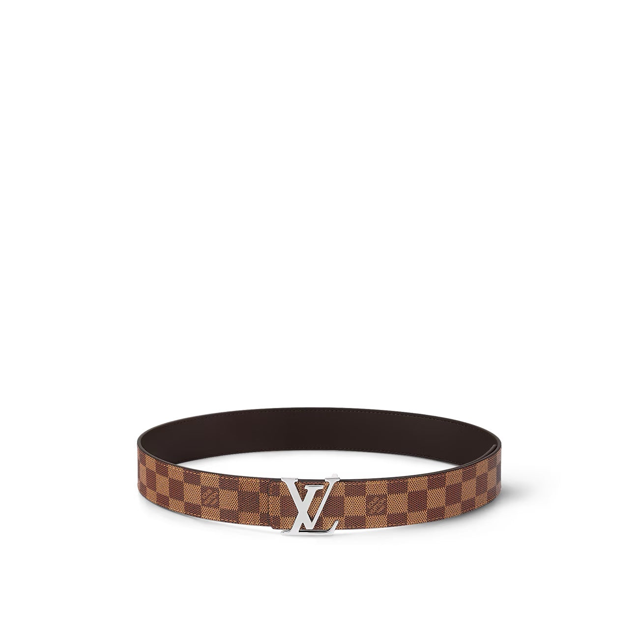 LOUIS VUITTON DAMIER EBENE 40MM LV INITIALS BELT