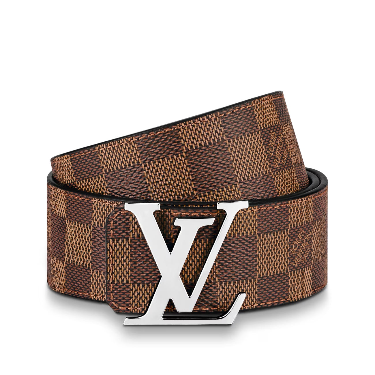 LOUIS VUITTON DAMIER EBENE 40MM LV INITIALS BELT