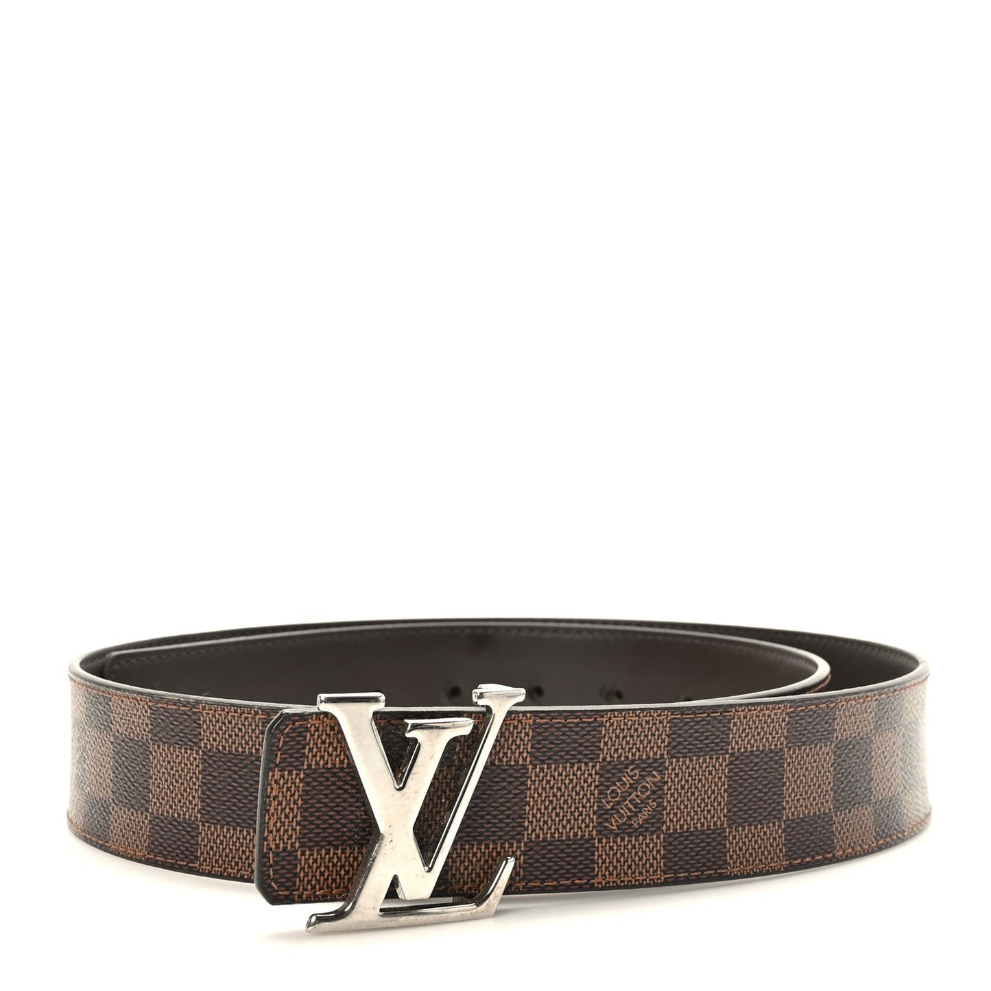 LOUIS VUITTON DAMIER EBENE 40MM LV INITIALS BELT