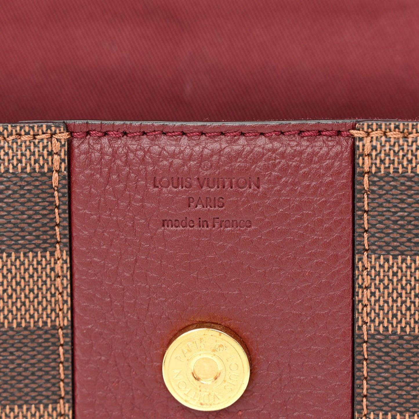 LOUIS VUITTON DAMIER EBENE BOND STREET SHOULDER BAG BORDEAUX