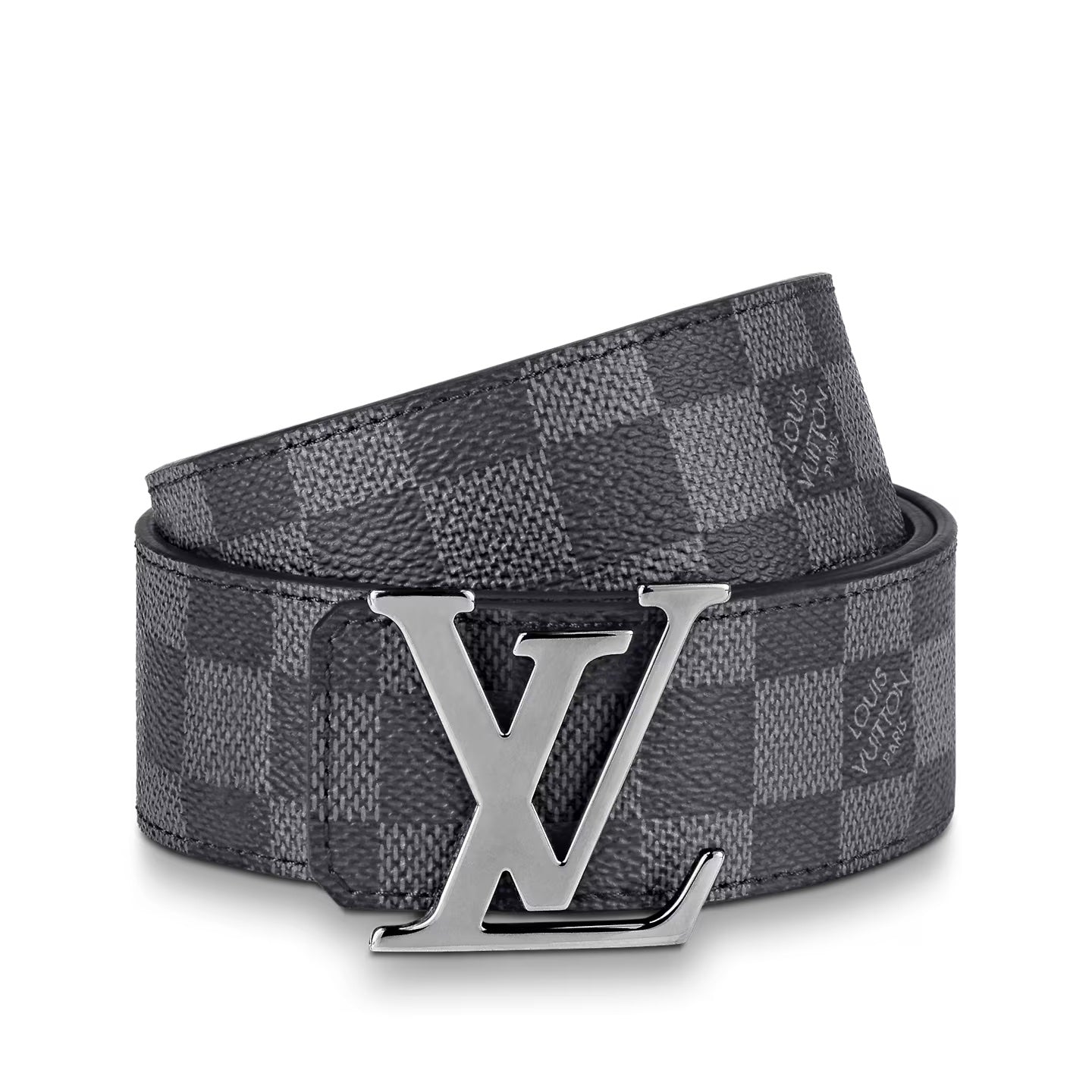 LOUIS VUITTON LV INITIALS DAMIER GRAPHITE BELT