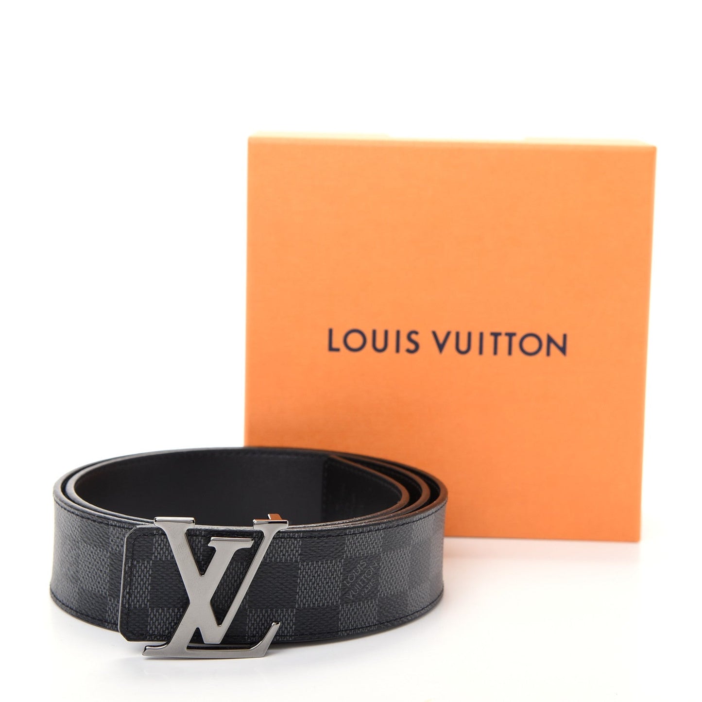 LOUIS VUITTON LV INITIALS DAMIER GRAPHITE BELT